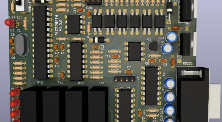 Diseño, fabricación y programación de un PLC con Arduino y el Atmega328P y KiCAD